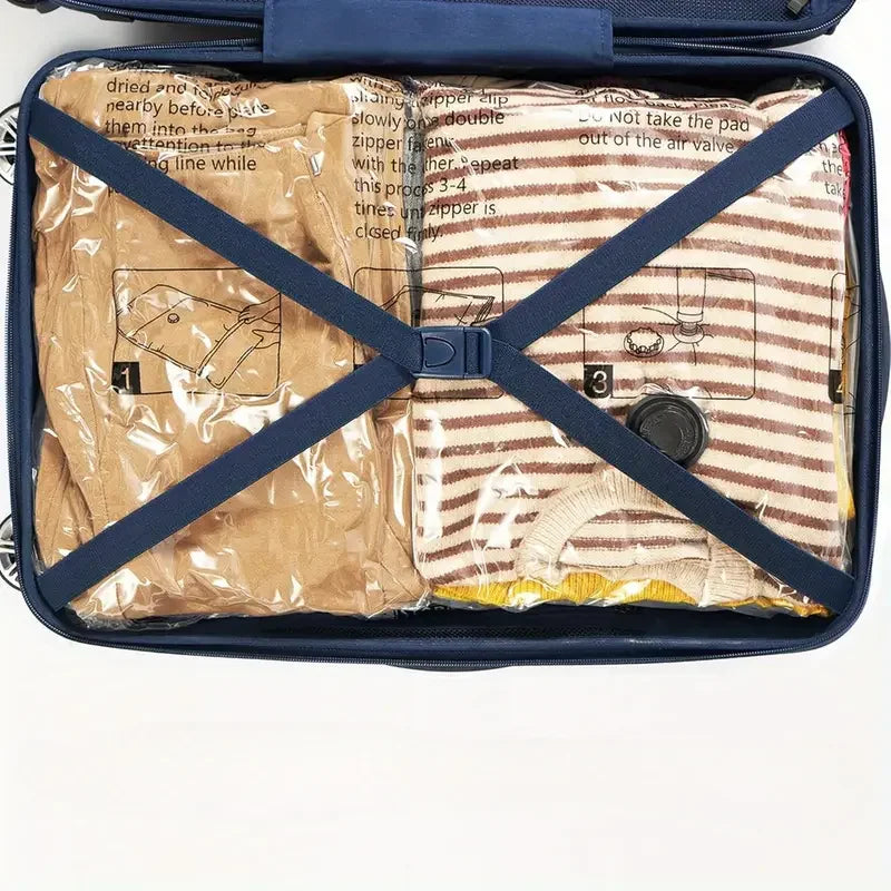 4pcs Vacuum Storage Bags with Hand Pump | Space-Saving Airtight Compression for Clothes, Bedding, Blankets