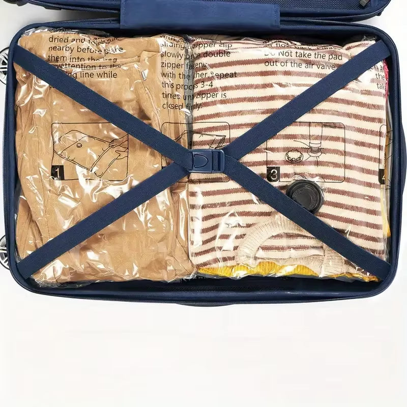 4Pcs Vacuum Storage Bags with Hand Pump | Space-Saving Airtight Compression for Clothes, Bedding, Blankets